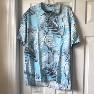 Blue palm fronds Tommy Bahama shirt